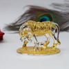 Kamdhenu Cow with Calf Idol (Twotone) Gold Silver Plated for Home Decor | Gaay Bachda Cow and Calf for Vastu | Positive Energy