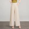 Ice Silk High-Waist Wide-Leg Pants for Women - Summer Elegant Loose Fit, Flaw-Covering Straight Leg Design