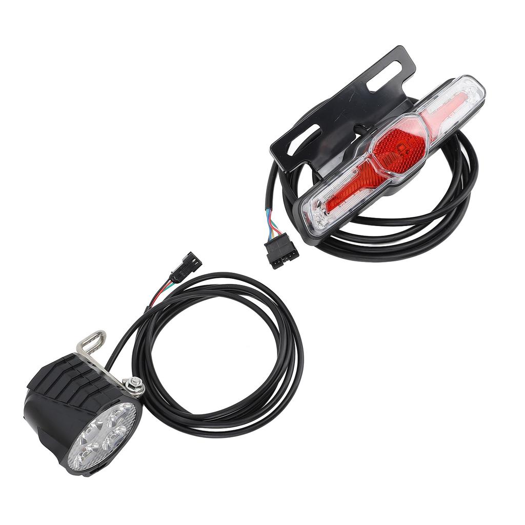 Electric Bike Light Kit High Visibility LED Headlight and Turn Signal Rear Light with Switch 24‑48V