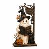 Spooky Wood Haunted House Statue Vintage Stacked Pumpkin Cart Ornament  Shelf Decor