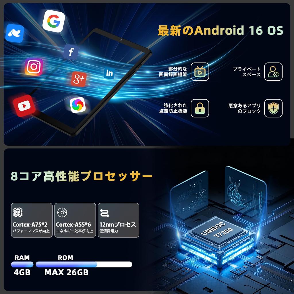 Hasskya S30Pro Android 16 with Gemini 90Hz Refresh Facial Widevine L1 Wireless FM OTG 6000mAh 336g 18W Fast Japanese Specifications [8-inch SIM-free