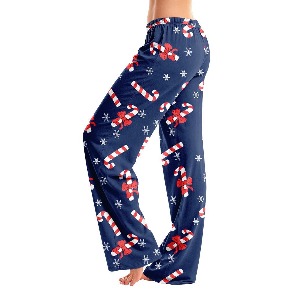 Dames Kerstprint Broek, Casual Pyjamabroek zonder en zonder Zakken