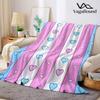 Pastel Stripe Heart Flannel Blanket Perfect for Sofa Office Bed Travel Sleep Read Relax Camping four season use