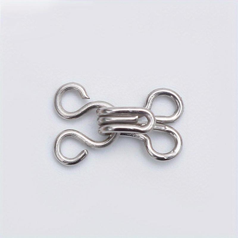 100 Pairs Sewing Hooks and Eyes Closure for Bra Clothing Trousers Skirt Sewing DIY Craft Silver