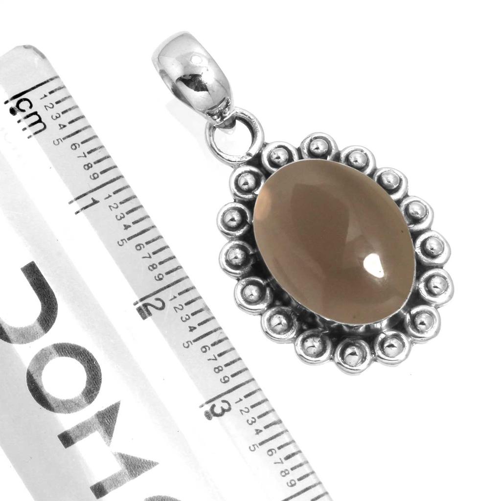 925 Sterling Silver Pendant Women Gemstone Handmade Jewelry Friendship Day Gift Malachite Moonstone Rose Quartz Red Stone Smoky Topaz Tiger Eye