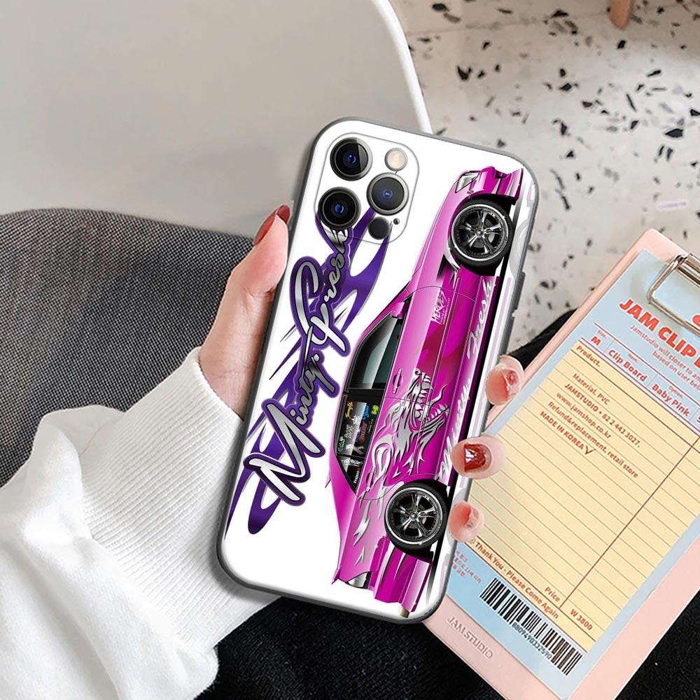 

Tokyo JDM Drift Sports Car Phone Case for iPhone 14 15 Plus 11 12 13 15 14 Pro Max Mini Xs XR 7 8 Case Black Soft Silicone Cover iPhone 11Pro Max