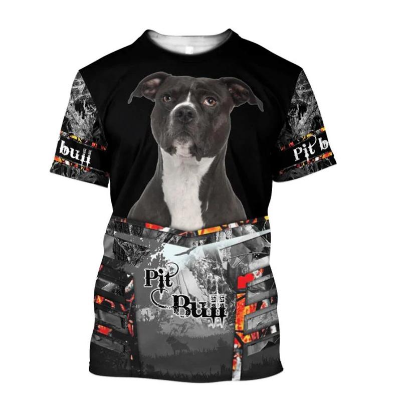 

Футболка Чоловічий одяг Велика футболка для собаки Повний принт Літній дозвілля Мода Короткий рукав 6XL