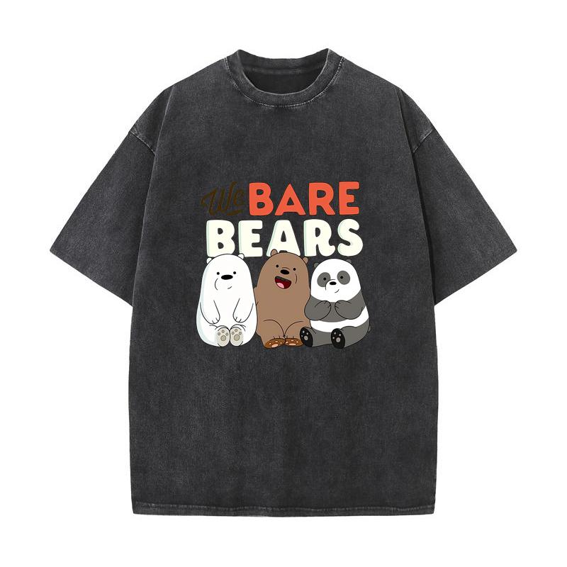 

XH+86 MINISO 2026 Summer Vintage Wash Printed Pure Cotton Shoulder Style Men s and Women s Round Neck Short Sleeved Couple T-shirt S