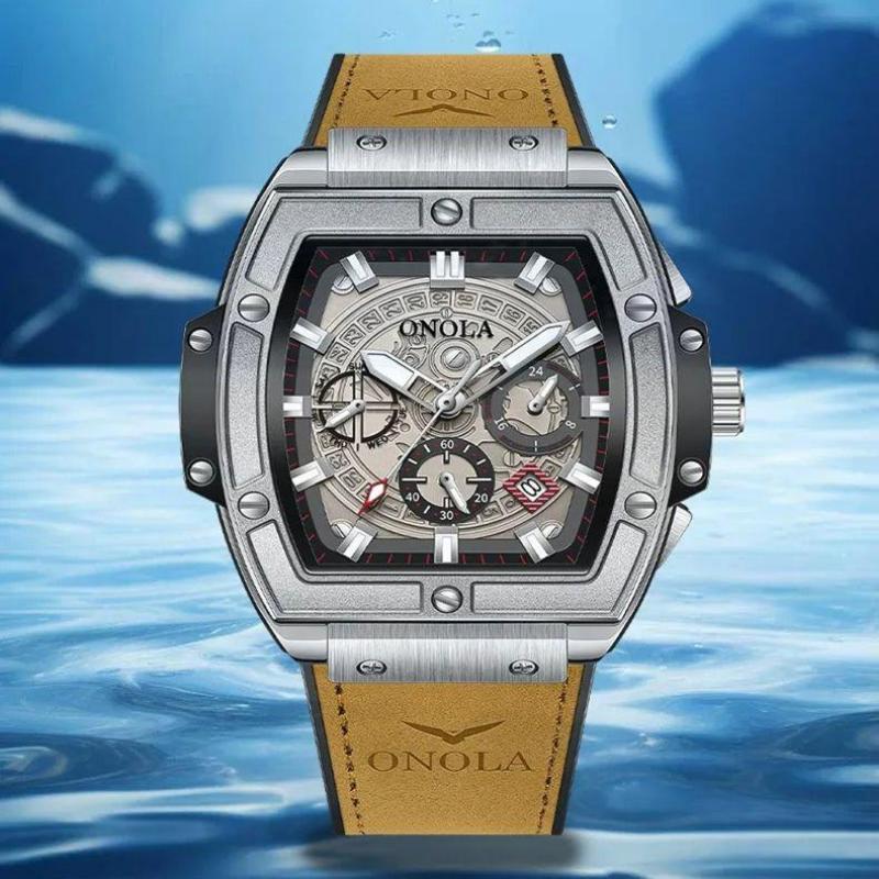 New Watch for Men Fashion Business Wristwatch Automatic Casual Luxury Waterproof Leather Strap Mechanic Watches