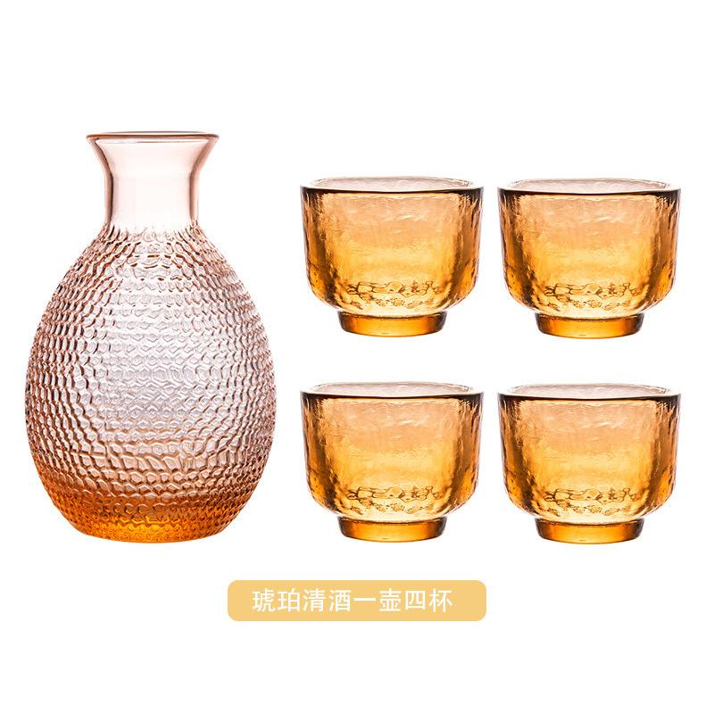 Set Sake Giapponese Vetro Martellato Scatola Regalo Uso Domestico Bottiglia per Sake Caraffa per Vino