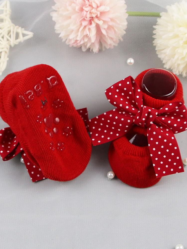 2Pcs/Set Newborn Baby Girl Socks Headband Cute Heart Striped Baby Headband Bow Infant Baby Socks Christmas Baby Shower Gift