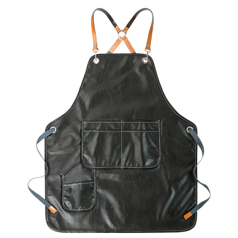 

Pu Leather Apron Waterproof And Oil-Proof Apron Waist Household Kitchen Hairstylist Manicure Men S And Women S Work Clothes чёрный