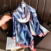  180*90cm Luxury Brand Spring Summer Autumn Women Clothing New Fashion Color Matching Printed Silk Scarf Lady Shawl Turba