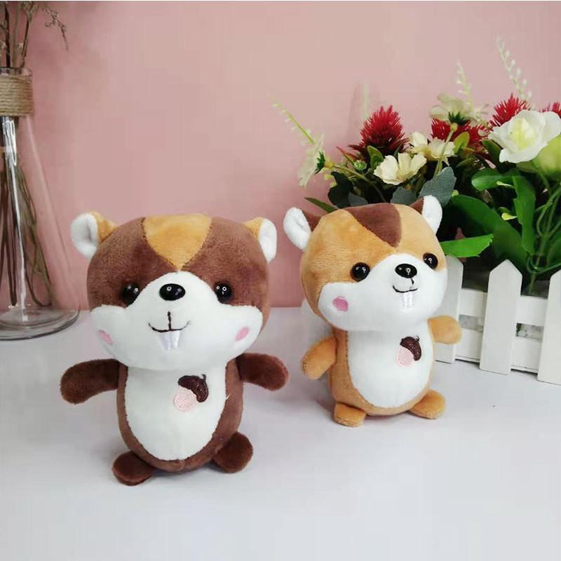 Charming Grey Yellow And Brown Squirrel Plush Keychain Soft Toy For Accessories And Gifts