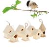 Creative Balcony Wooden Bird House Breeding Cage Box Feeding for Wren