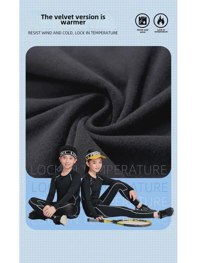 Kids & Adults Quick-Dry Sports Suit: Long Sleeve Tights for Football, Basketball, Fitness