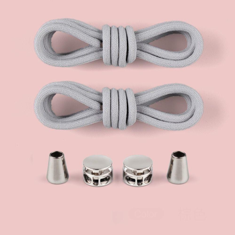 

1Pair Shoe Strings Locking No Tie Shoelaces Man Women Rubber Bands Elastic Lazy Shoe Laces Stretching Sneakers Quick Shoelaces світло-сірого кольору