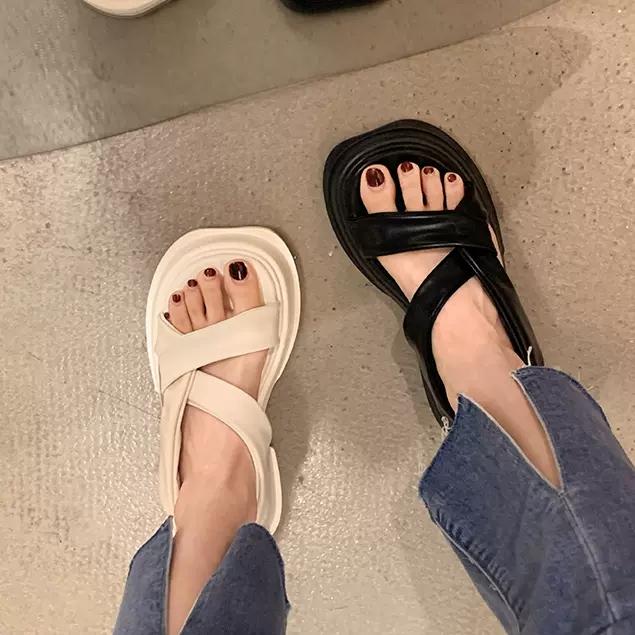 NEW Women Solid Color Hook&Loop Slingback Platform Sandals Sports Summer Sandals Women Dad Sandals Designer Shoes Women