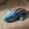 Cute Animal Shape Plush Toys Corduroy Crocodile Dog Toy, Squeaky Chew Soft Stress Relief Pet Products Stuffed for Small To Medium Dogs Biting,