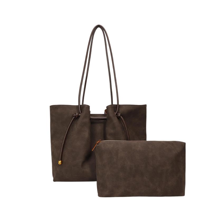 Tragetasche Herbst und Winter Retro Frosted Damen Tasche Neu Große Kapazität Mutter Kind Umhängetasche Einfach und Modisch Vielseitig Pendler Tasche