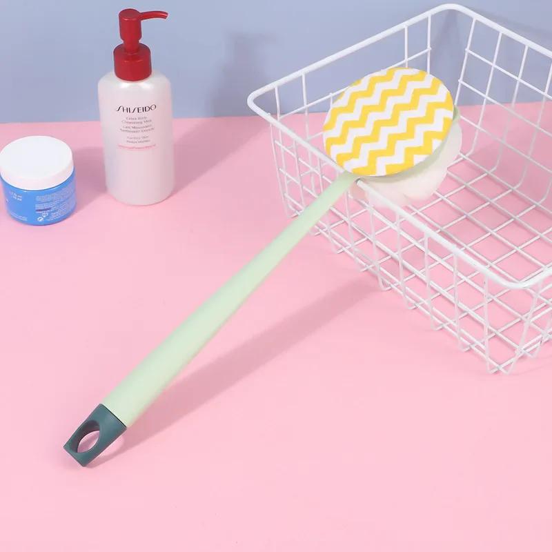 

1 шт. розовая губка, длинная мягкая щетка для ванны, двухсторонняя щетка для душа, скраб для спины, отшелушивающий инструмент