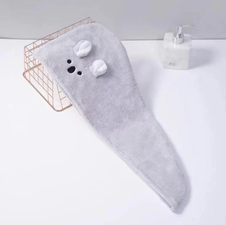 Korean Rabbit Ears Quick-Dry Hair Towel - Cute Cartoon Absorbent Cap for Girls & Adults