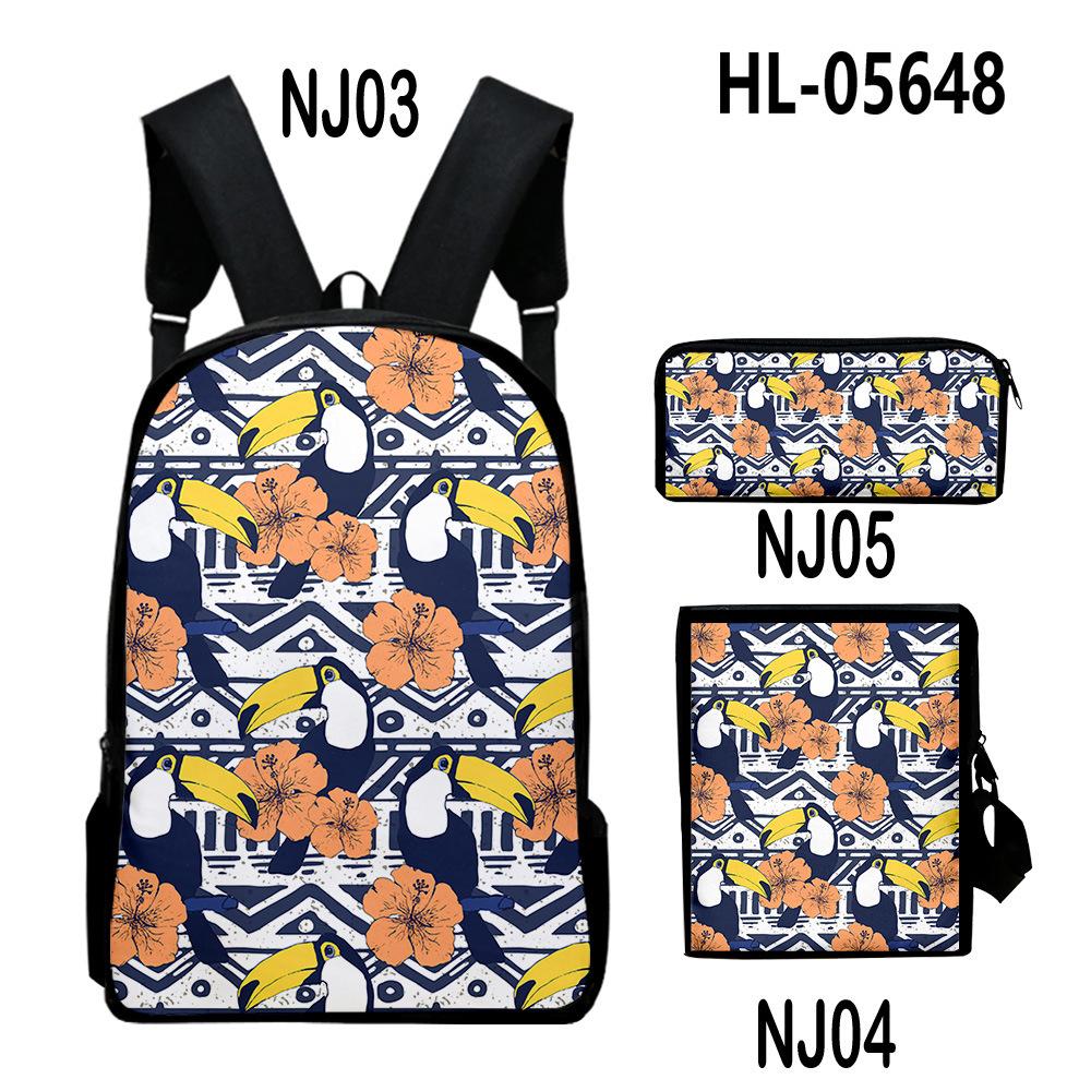Trendy Popular Tribal patterns 3D Print 3pcs/Set pupil School Bags Laptop Daypack Backpack Inclined shoulder bag Pencil Case