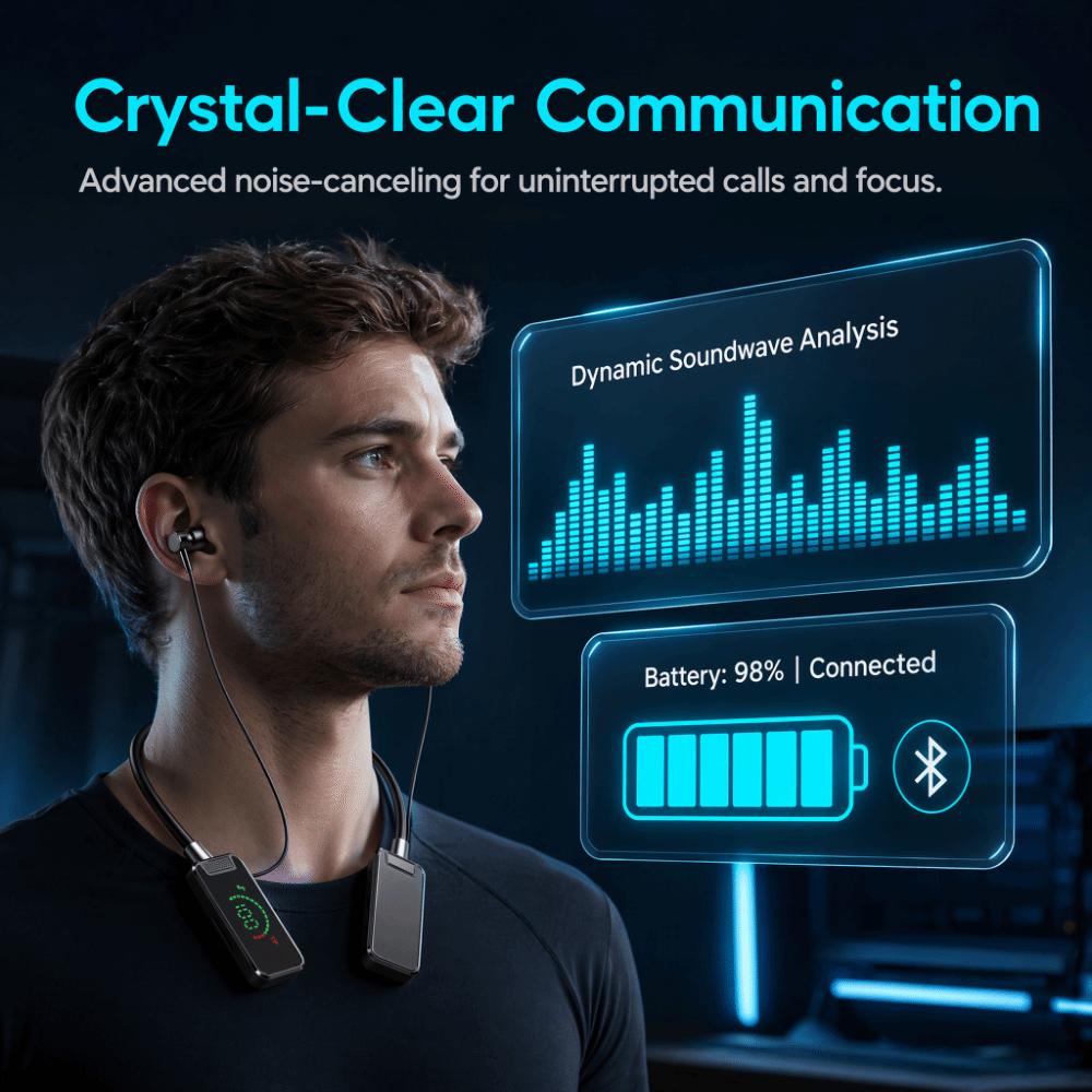 Handsfree Bluetooth Earphones HIFI Sound Noise Reduction Earbuds Neckband Earphones  Travel
