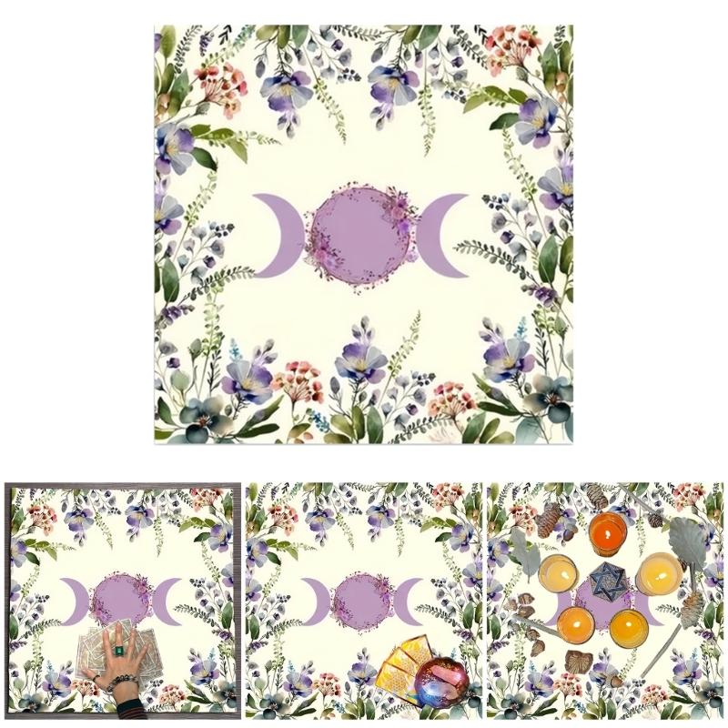 Moon Flower Pattern Astrology Tablecloth Tarots Divinations Tablecloth Altars Cloth Divinations Board Game Accessories