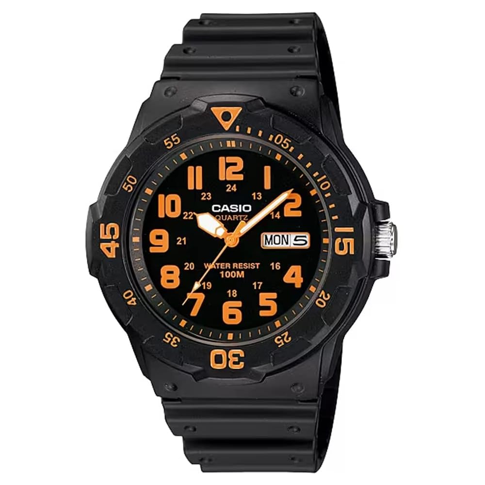 Casio Standard MRW-200H-4BV Quartz Watch Men s Black Orange Analog Waterproof