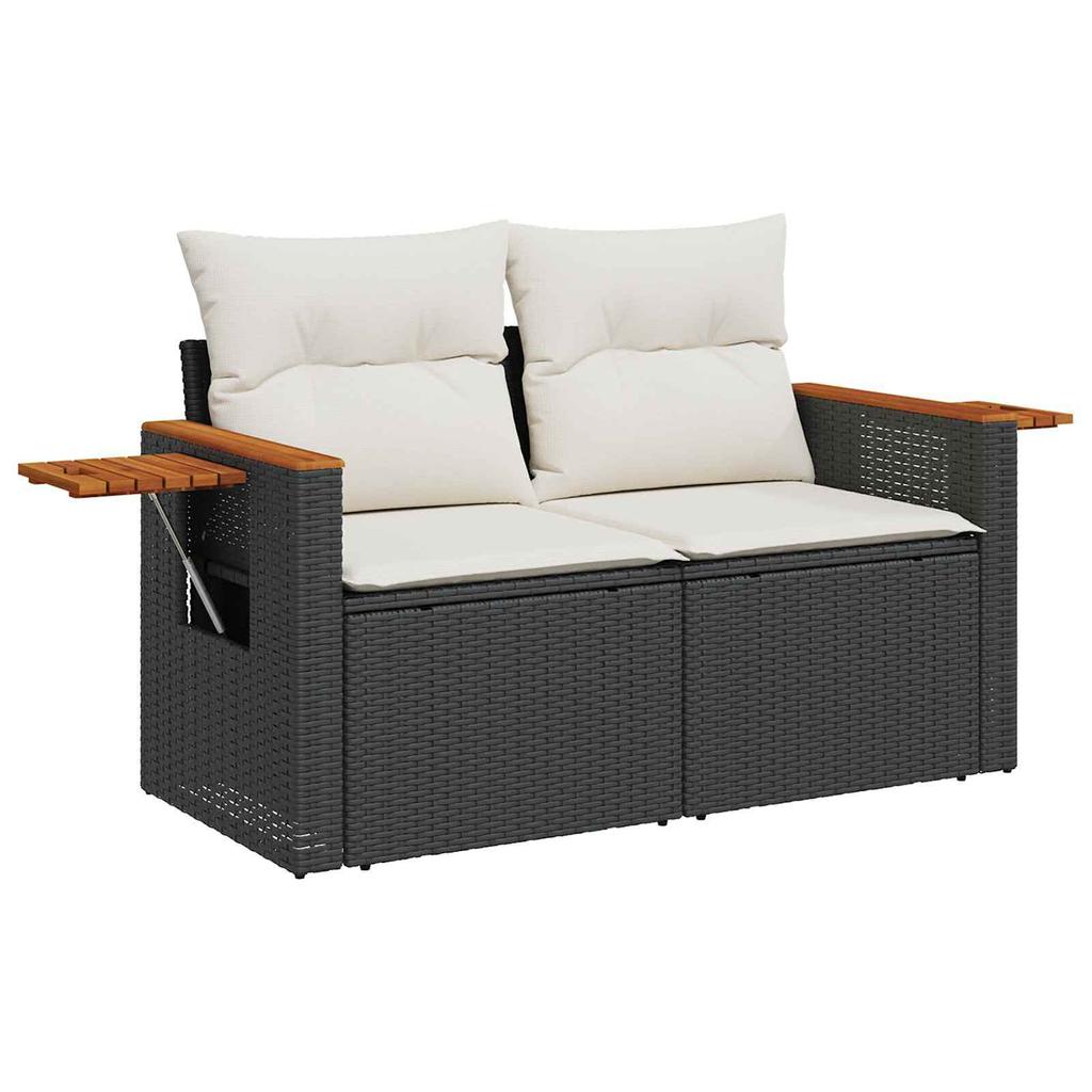 Garden Sofa Set 8 pcs Black Poly Rattan