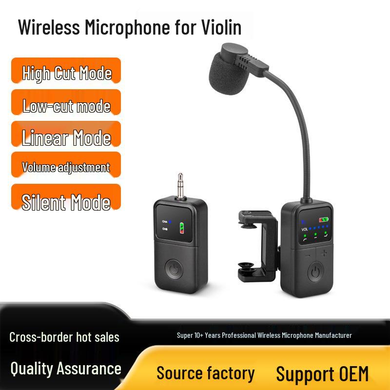 Violin Wireless Instrument Microphone - High-Fidelity for Stage, Recording, and Amplification