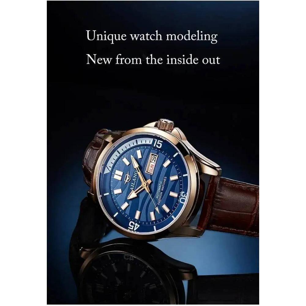 AILANG 8829 Fashion Men's Automatic Mechanical Watches Dual Calendar Luminous Hands Watch Business Watches for Man reloj hombre
