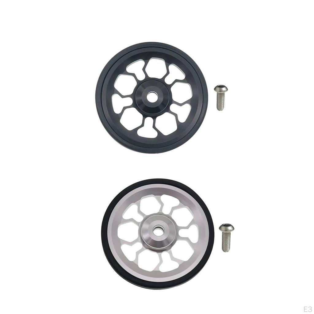 Easy Wheel for Folding Bike Aluminum Alloy Easywheel Replacement Part Ultralight Durable Stable 61mm
