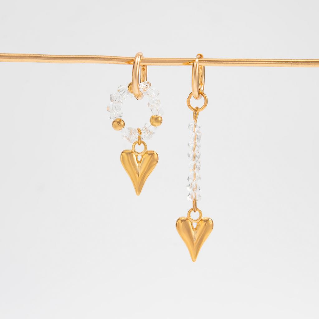 Punk Red Peach Heart-shaped Pendant Earrings for Women Simple Geometric Circular Ear Buckle Fashion  Accessories Gift