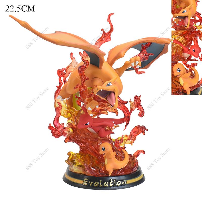 Figure Gk Evolution Of Charizard Greninja Eevee Gengar Mewtwo Mega Charizard X Luminous Action Model Toy Gift Pvc Statue