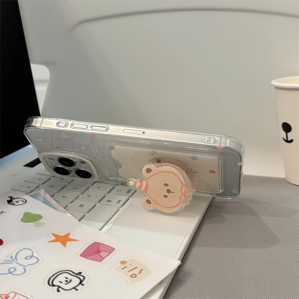 Cartoon Bear Card Holder Phone Case