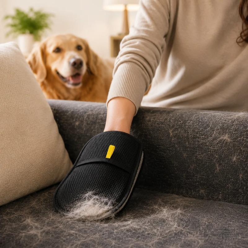 Pet Hair Remover Glove Reusable Grooming Brush for Cats & Dogs Electrostatic Deshedding Tool for Sofa Carpet Furnit