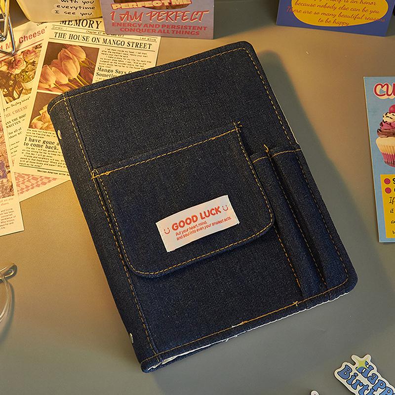 

Креативные джинсовые блокноты, папка-биндер, журнал, ручная книга, дневник с карманом, девчачий блокнот, канцелярские товары для хранения, корейские школьные принадлежности