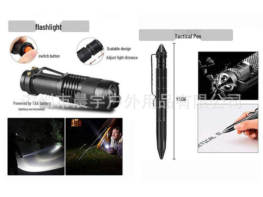 Multifunctional Outdoor Survival Tool Set: Camping, Travel Gear, EDC Emergency Tactical Bag