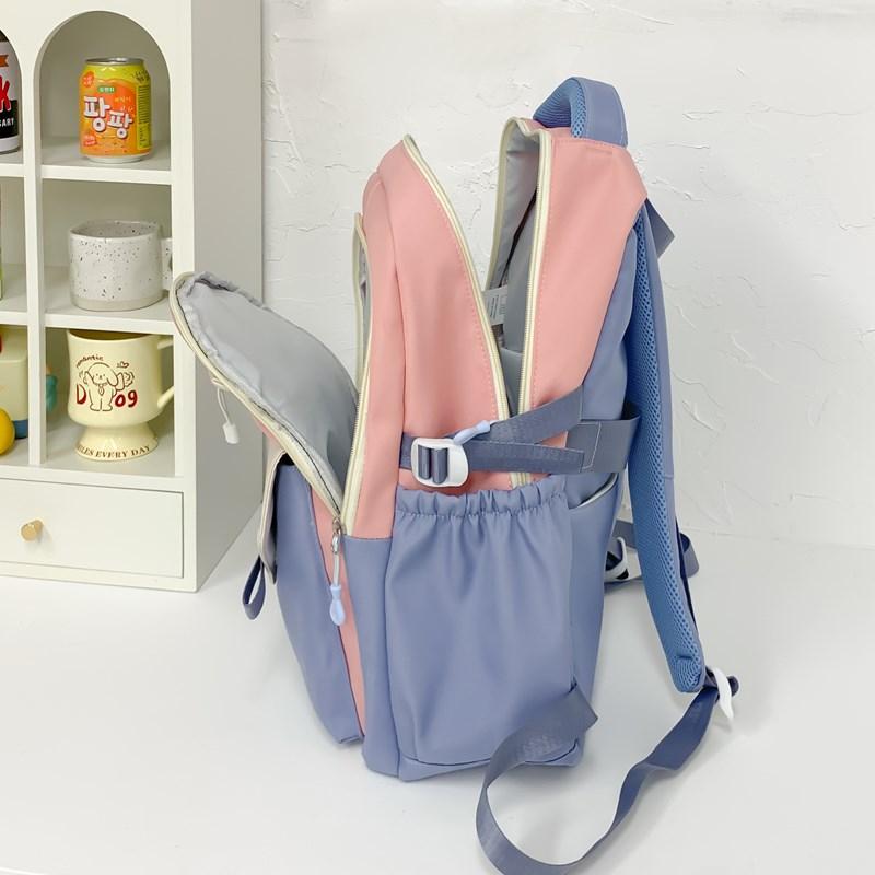 Color Block Schoolbag Women's Large Capacity Backpack Commuter College Style Backpack