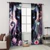 Set Of 2 Cute Cat Printed Curtains Pole Bag Bedroom Living Room Decoration Home Curtain Polyester Perfect For Great