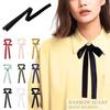 [D+Arts] Ribbon Tie for Men and Women, Bow Tie, Blouse Style, Solid Color, 3cm Wide, Hand-Tie Type, Made In Japan (Black)