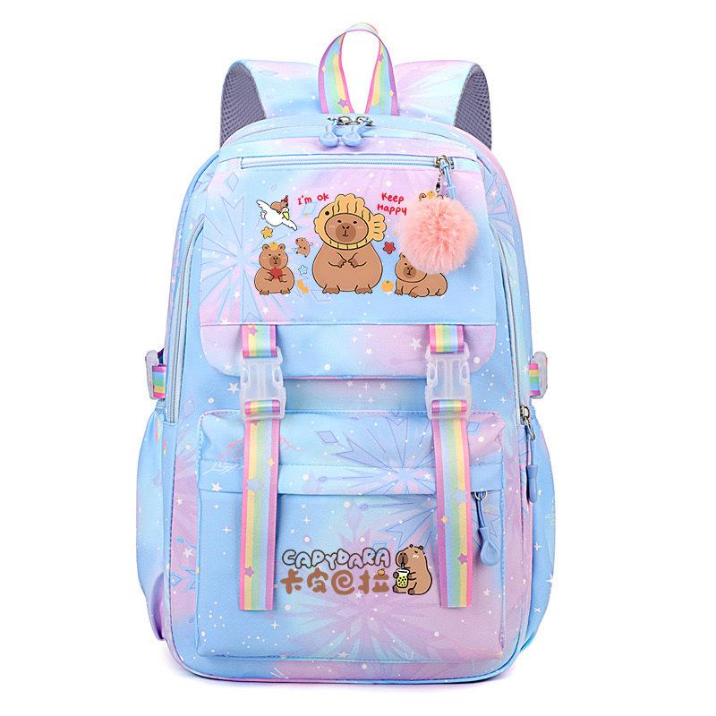 Beliebter 2025 Kapibara Capybara mehrfarbig hübsch, schmutzabweisend und langlebig, niedlicher Grundschulrucksack