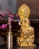 Small Manjusri Bodhisattva Buddha Statue Gold by Sculptor Keishu Original model in the Year of the Zodiac guardian Takaoka Bronze Bosatsu (7.2cm,