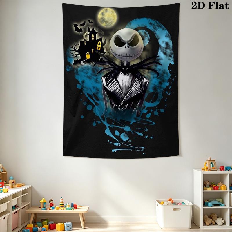 Jack Skellington Halloween Tshirt Tapestry Background Cloth Fashion Print Wall Decoration Atmospheric Background Cloth Wall Covering Decoration