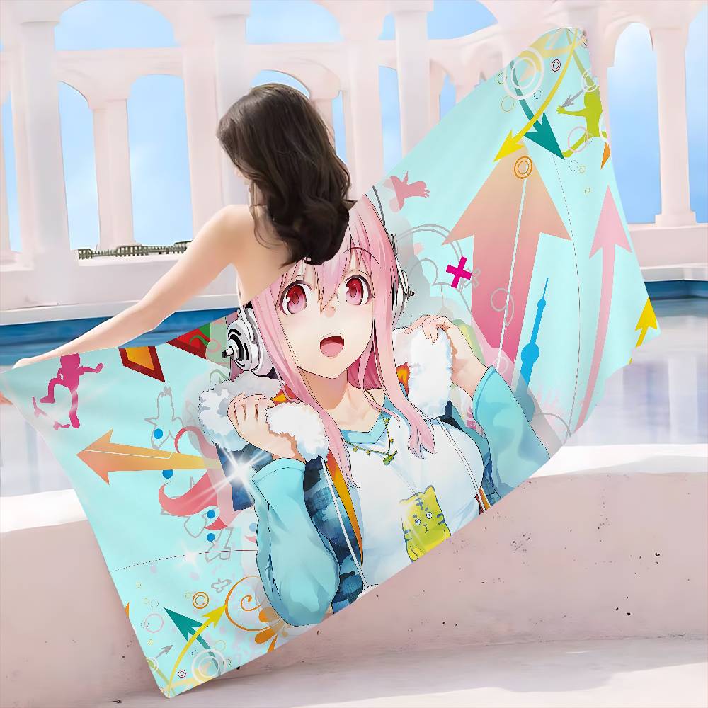 Super Sonico Manga Anime Microfiber Printed Beach Towel Mountain Climbing Yoga Beach Swimming Running Absorbent Soft Towel