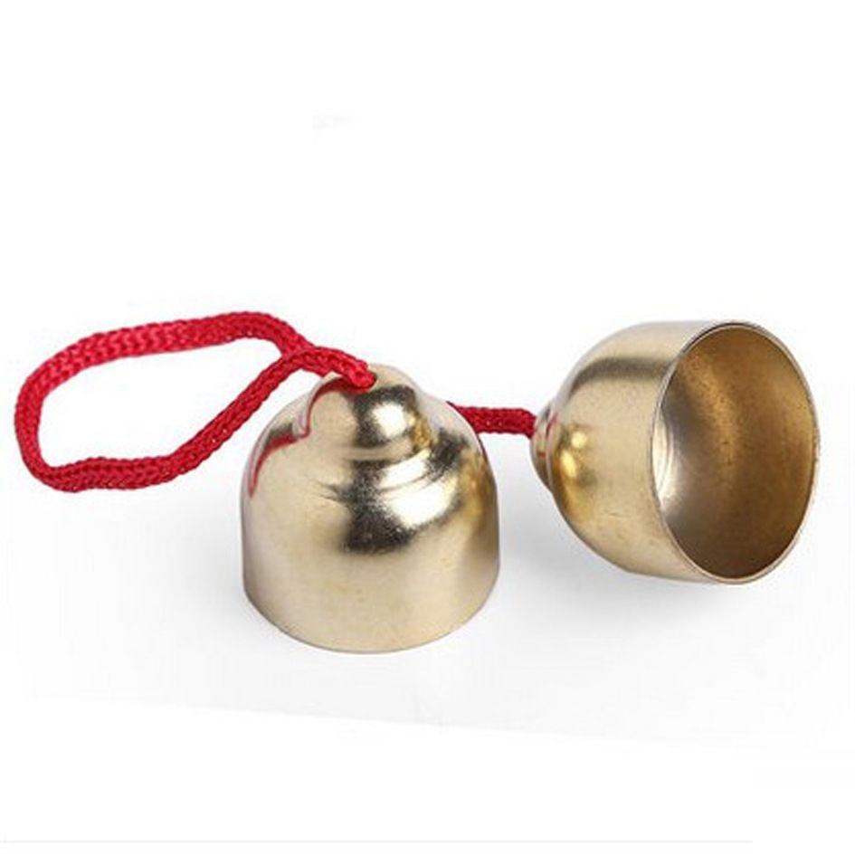 Children s Orff Percussion Set: Sand Shakers, Red Rope Finger Cymbals, Triangle, Cowbell Teaching Aids Small Finger Cymbals with Rope