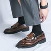 Men's Shoes Large Size New Casual Leather Shoes Fashion Men's Patent Leather Fringed Leather Shoes British Style Business Dress Shoes
