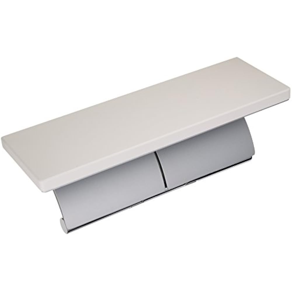 TOTO YH63BKM Double Cigarette Roll Holder with Shelf (Natural Wood), Metal (Matte), White, #NW1, ...